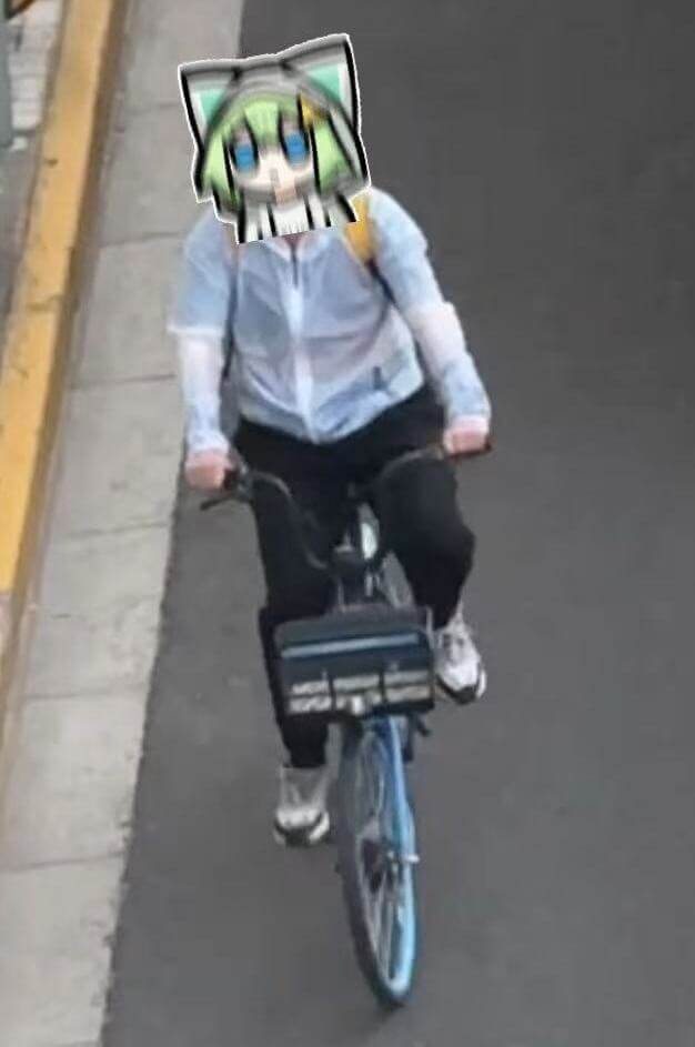 Mars riding a bicycle